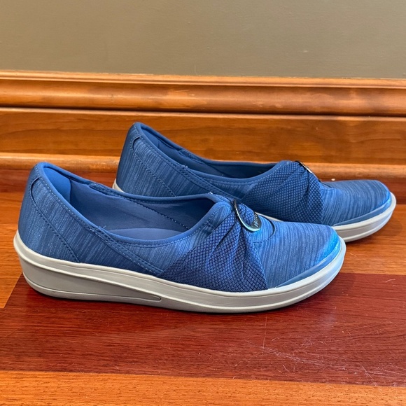 Bzees Shoes - Bzees Blue Knit Slip-On Comfort Shoes with Decorative Ring